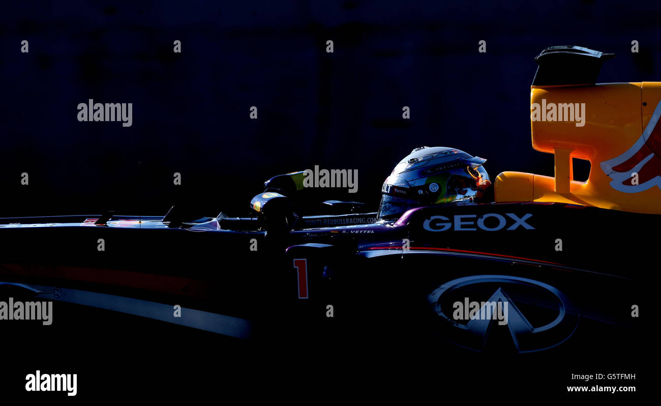Sebastian Vettel della Red Bull durante i test al circuito de Jerez, Jerez, Spagna. Foto Stock