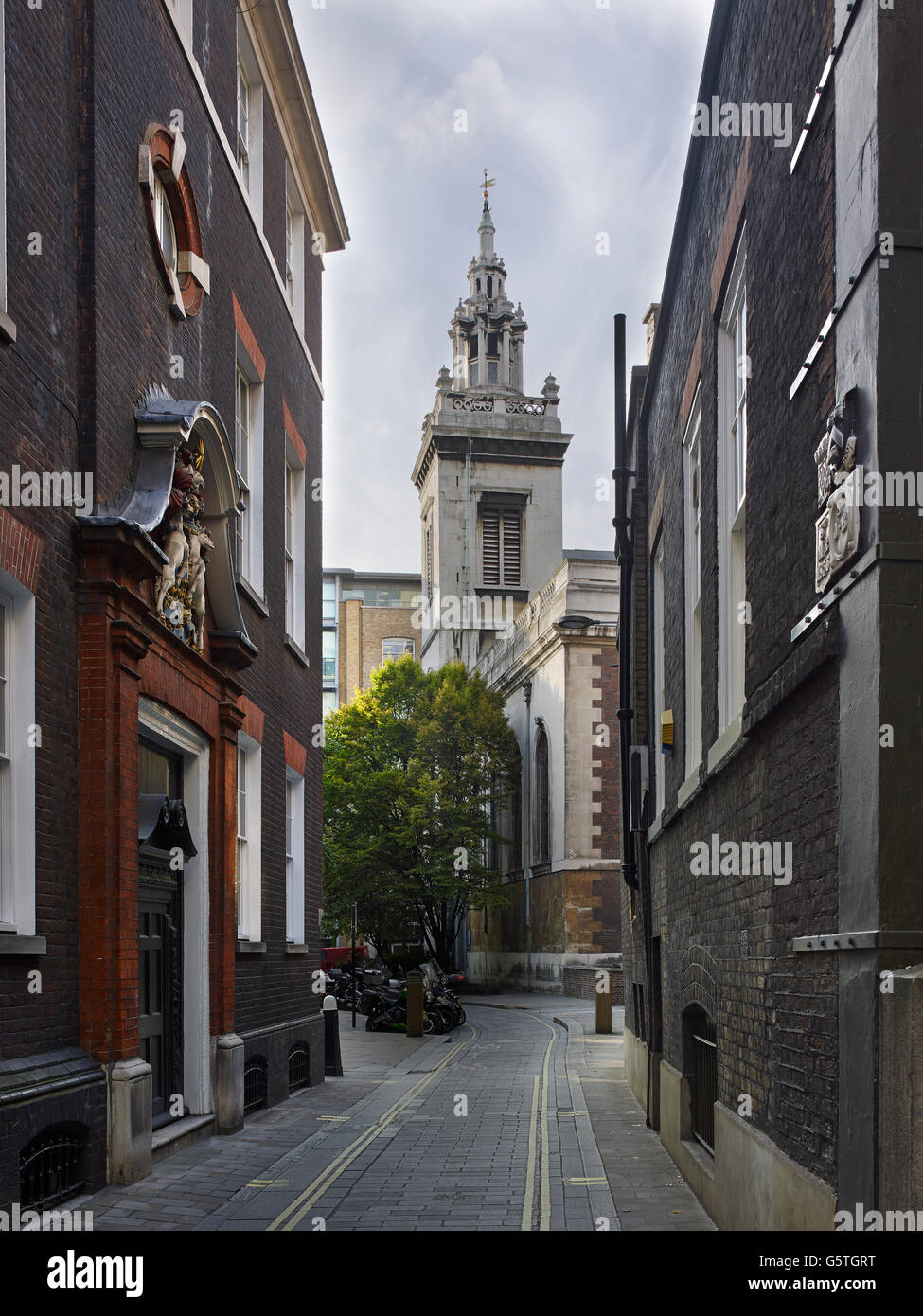 St Michael Paternoster Royal, chiesa della città di Londra, da Christopher Wren e Nicholas Hawksmoor: esterno Foto Stock