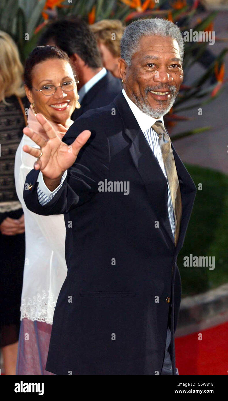 Morgan Freeman arriva per la cena Laureus World Sports Charity al Forum Grimaldi di Monte Carlo. I premi annuali Laureus World Sports Awards premiano e celebrano l'eccellenza sportiva globale. Foto Stock