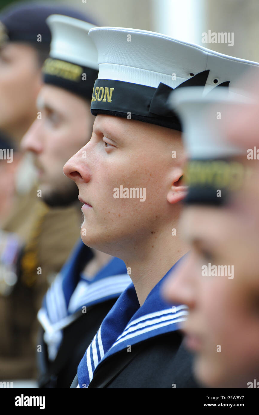 Royal Navy marinai a parade Foto Stock