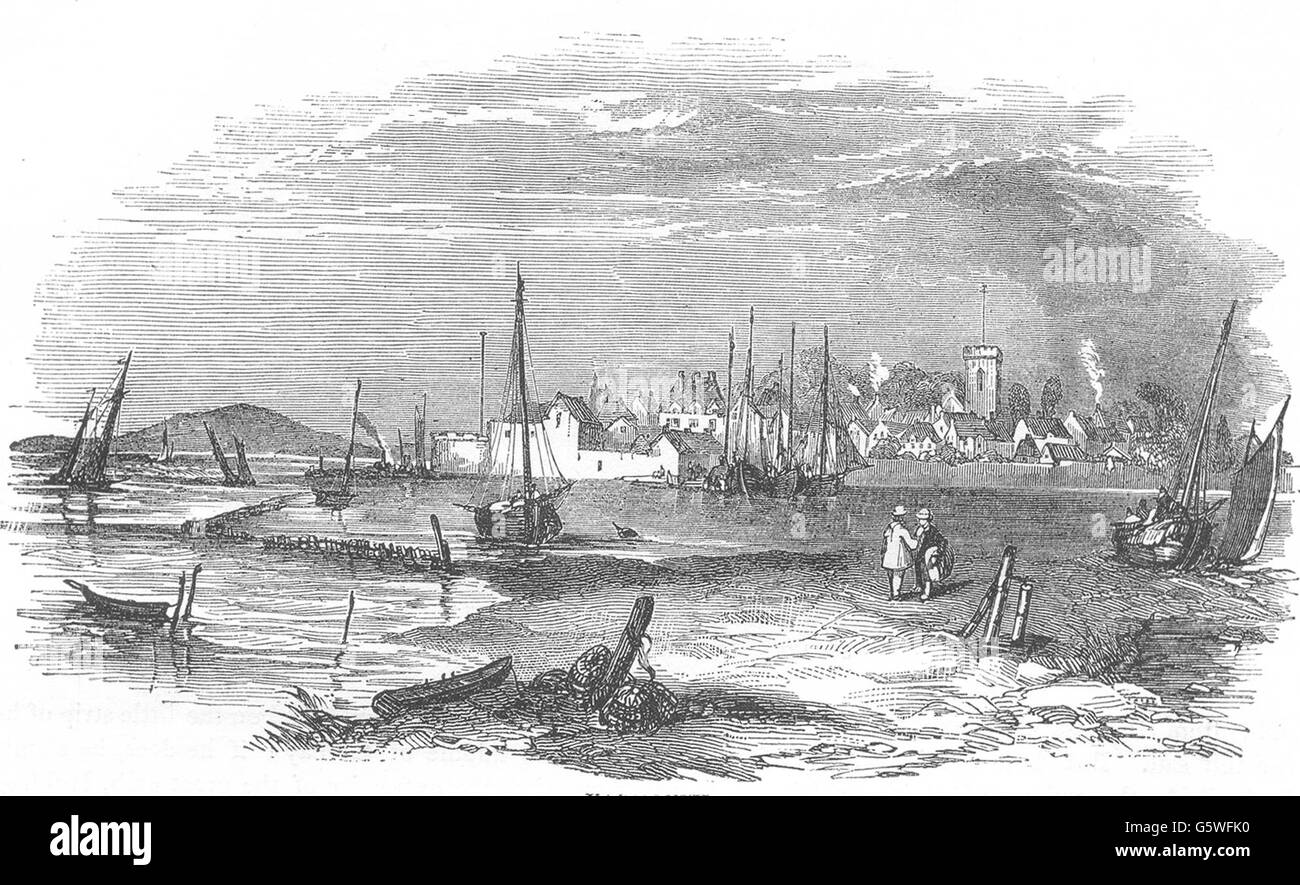 NORFOLK: Yarmouth, antica stampa 1850 Foto Stock