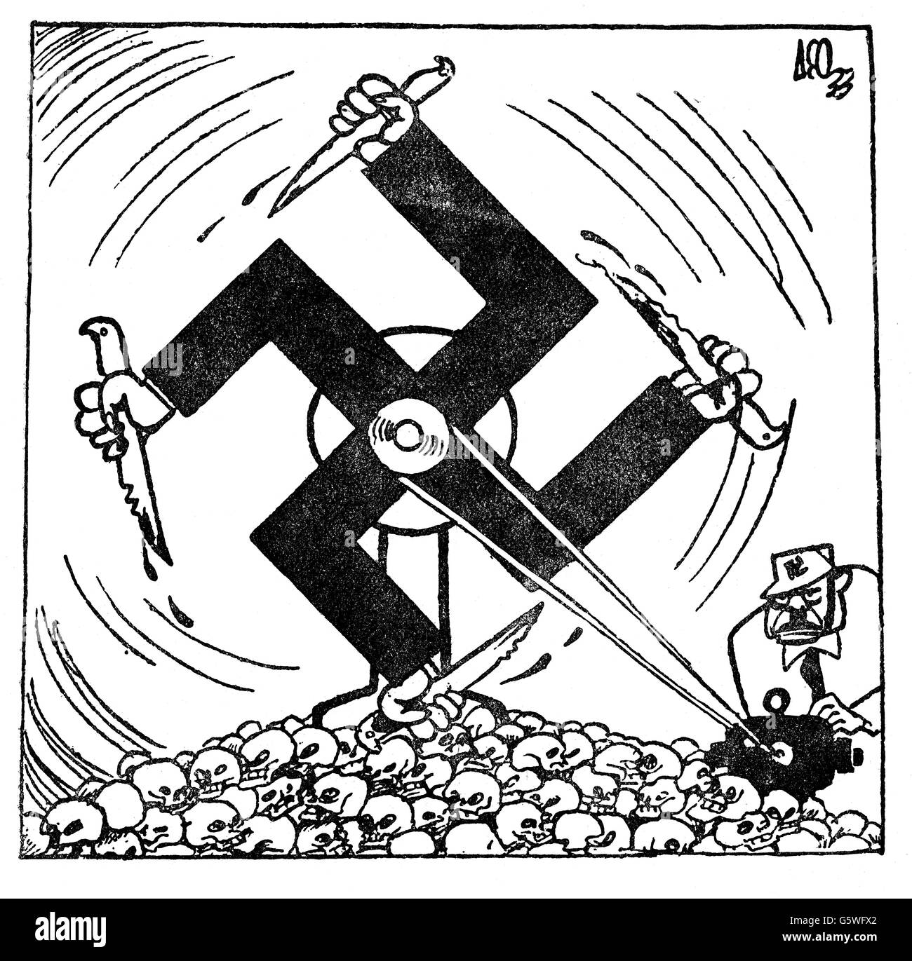 Nazismo / nazionalsocialismo, caricatura, tritacavimenti, disegno, Leningraadskaya Pravda, Leningrado, 17.3.1933, diritti aggiuntivi-clearences-non disponibili Foto Stock