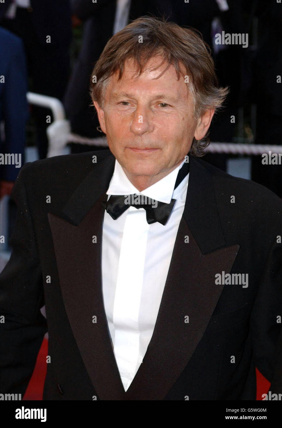 Il regista Roman Polanski arriva al Palais des Festival per la cerimonia di chiusura del 55° Festival di Cannes. 11/02/03 : regista Roman Polanski che è stato nominato per un Premio Accademia per il suo film 'il pianista'. Foto Stock