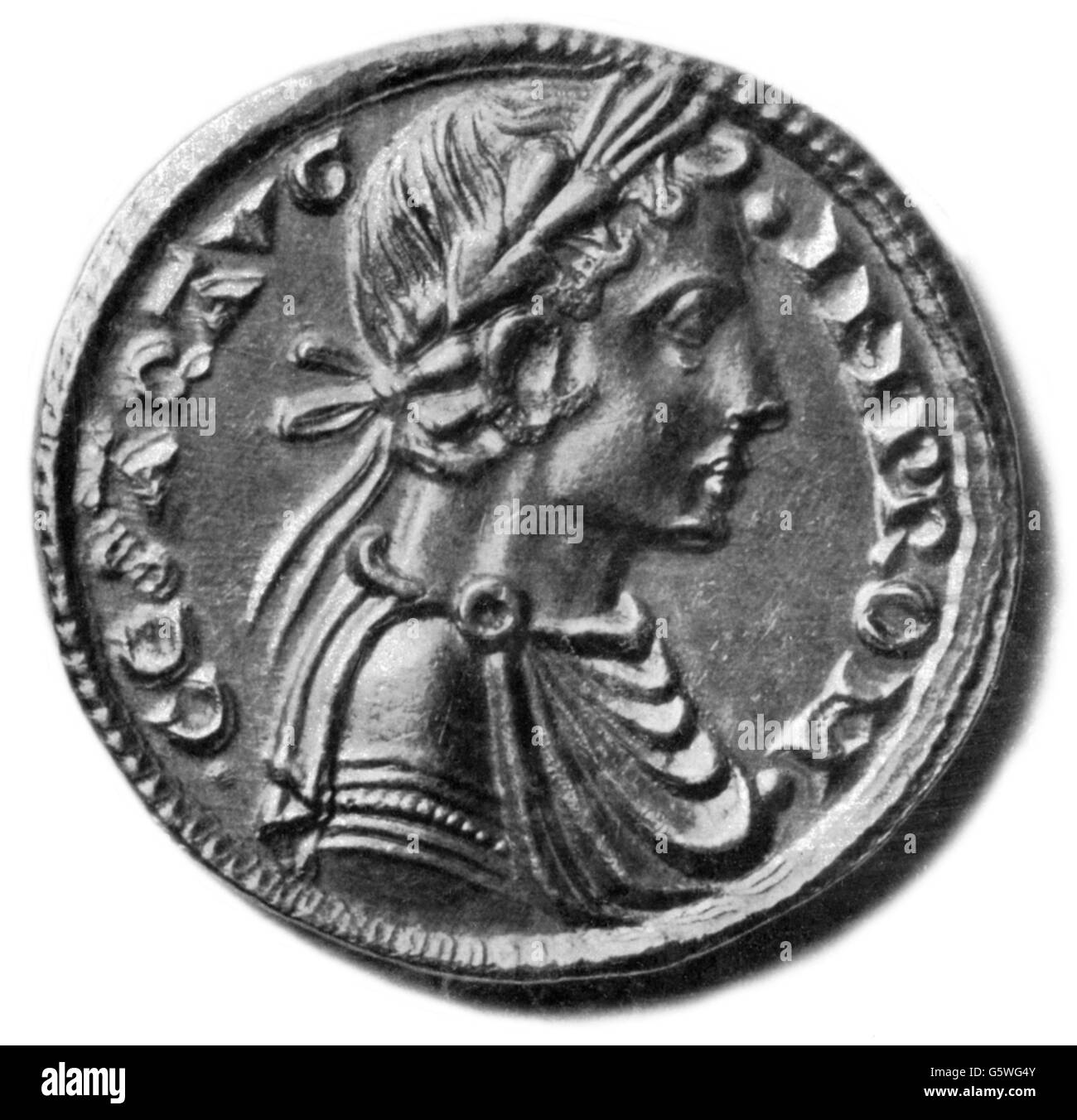 Federico II, 26.12.1194 - 13 12.1250, Sacro Romano Imperatore 22.11.1220 - 13.12.1250, ritratto, moneta-ritratto, Brindisi, 13th secolo, Foto Stock