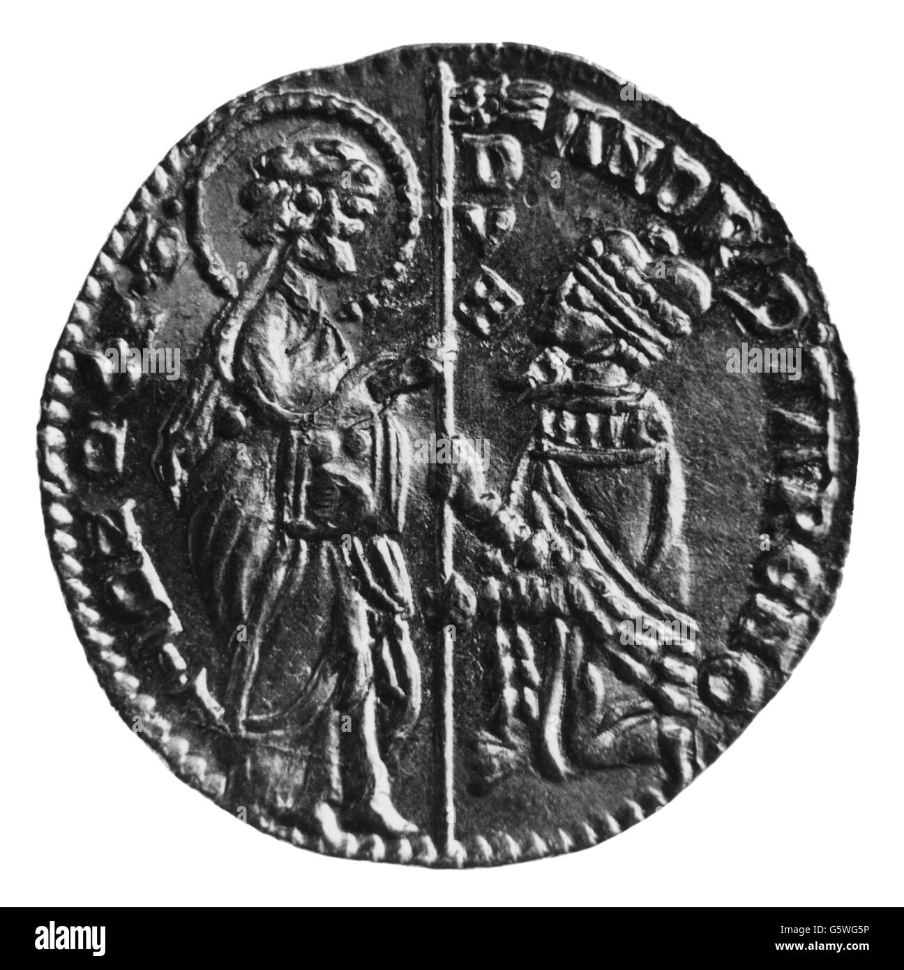 Soldi / finanze, monete, Venezia, sequine, del doge Andrea Contarini, oro, 1367 - 1382, diritti-aggiuntivi-clearences-non disponibile Foto Stock