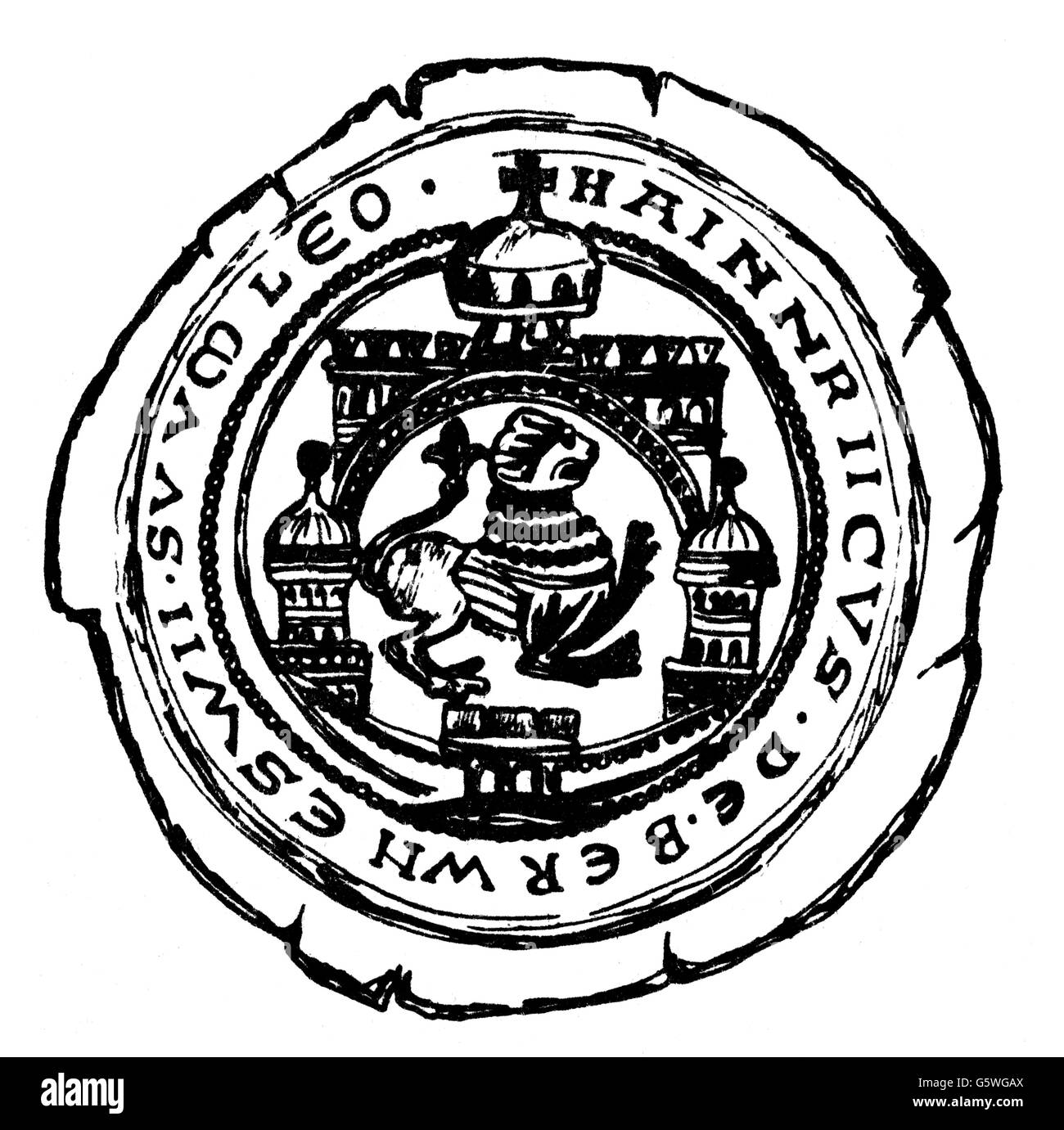 Soldi / finanze, monete, Germania, bratteate, dal duca Henry il Leone, Braunschweig, 1139 - 1180, diritti aggiuntivi-clearences-non disponibile Foto Stock