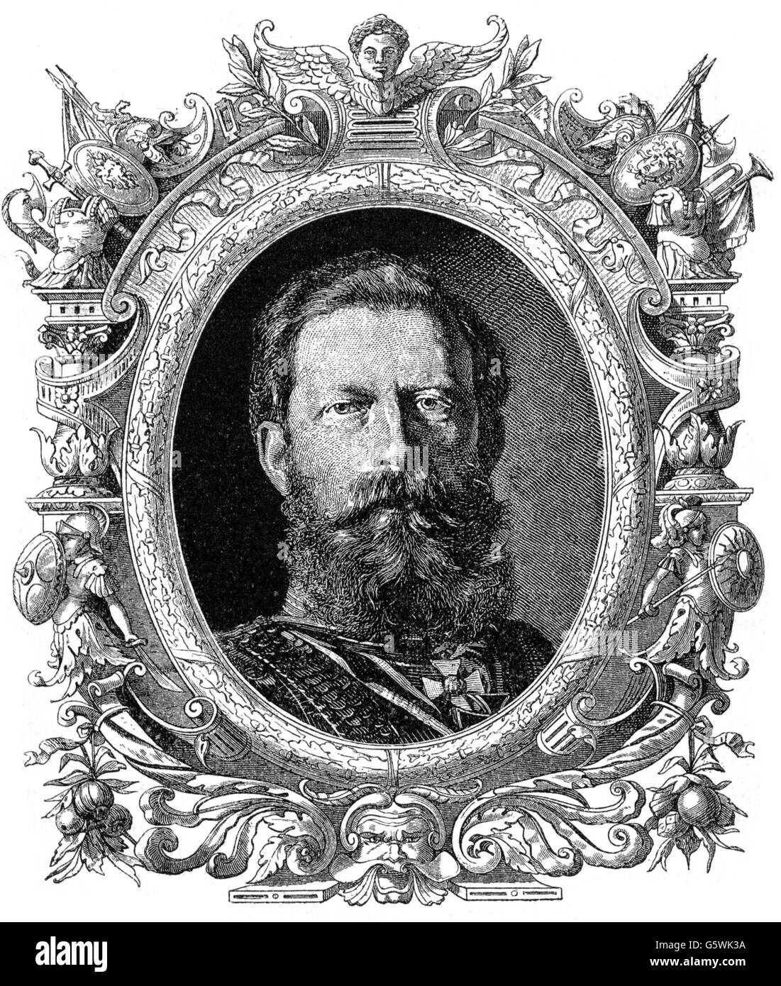 Federico Iii, 18.10.1831 - 15.6.1888, Imperatore Tedesco 9.3. - 15.6.1888, ritratto, incisione in legno, circa 1875, Foto Stock