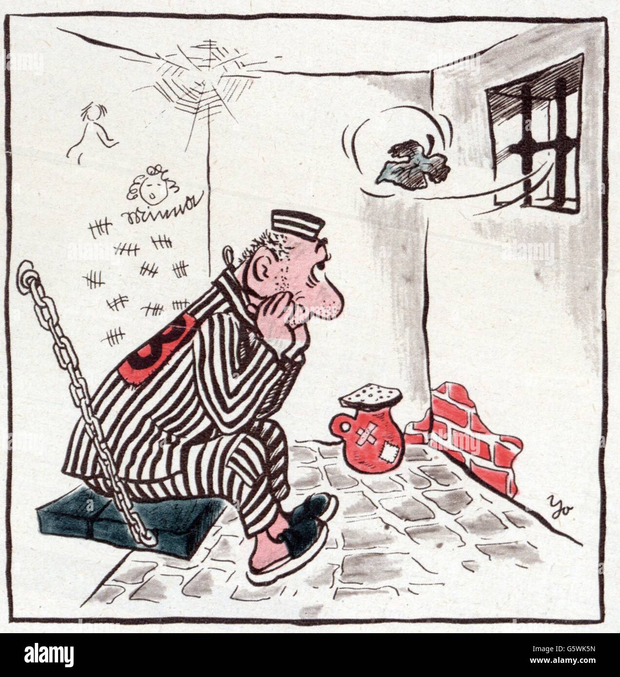 Caricatura, 'che cosa? - Autunno ancora?!", disegno, da: 'Funk-Illustrierte', Stoccarda, Ottobre 1952, diritti-aggiuntivi-clearences-non disponibile Foto Stock