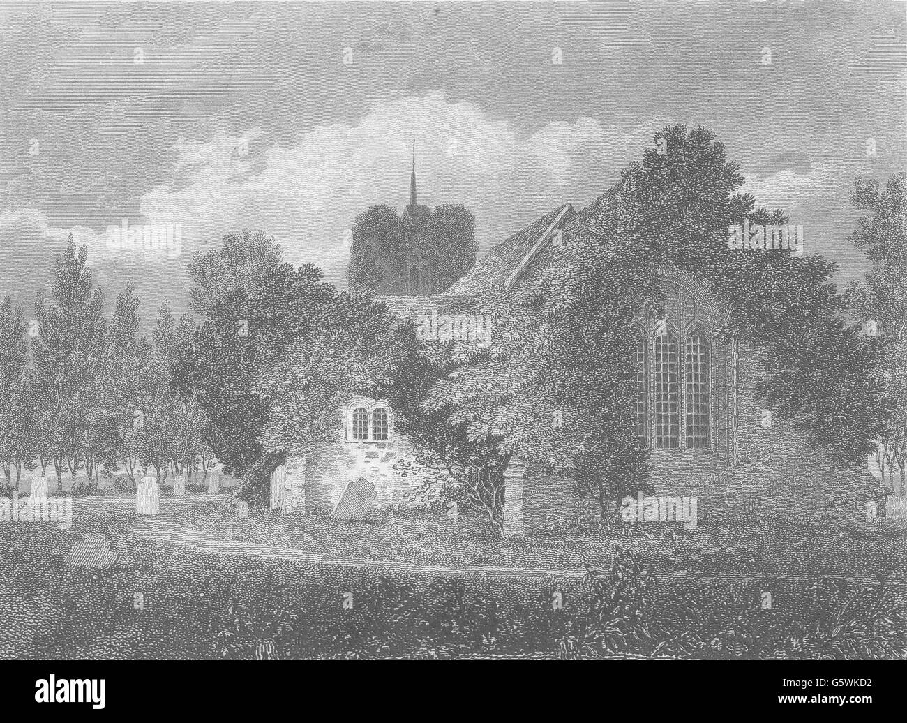 Londra: Essex: Chingford Chiesa: calcografia. Ammassatore (Greig), antica stampa 1819 Foto Stock