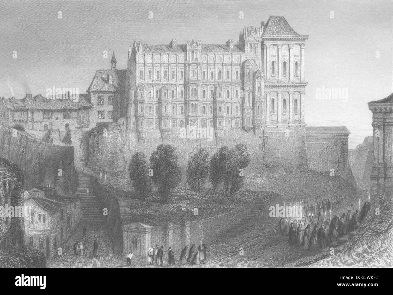 LOIR-et-Cher: Palazzo di Blois. JMW Turner, antica stampa 1857 Foto Stock
