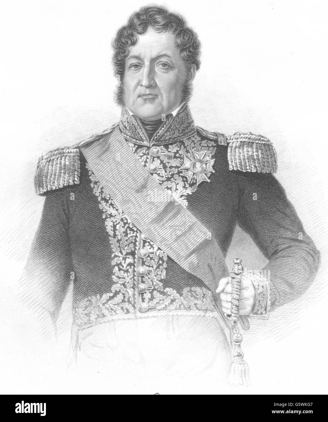 Francia: Louis Philippe, antica stampa 1845 Foto Stock