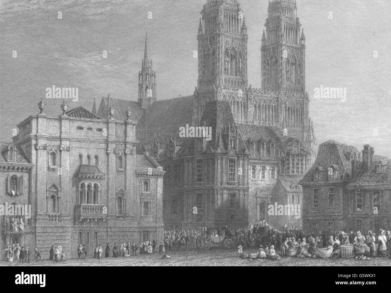 LOIRET: Orleans. JMW Turner, antica stampa 1857 Foto Stock