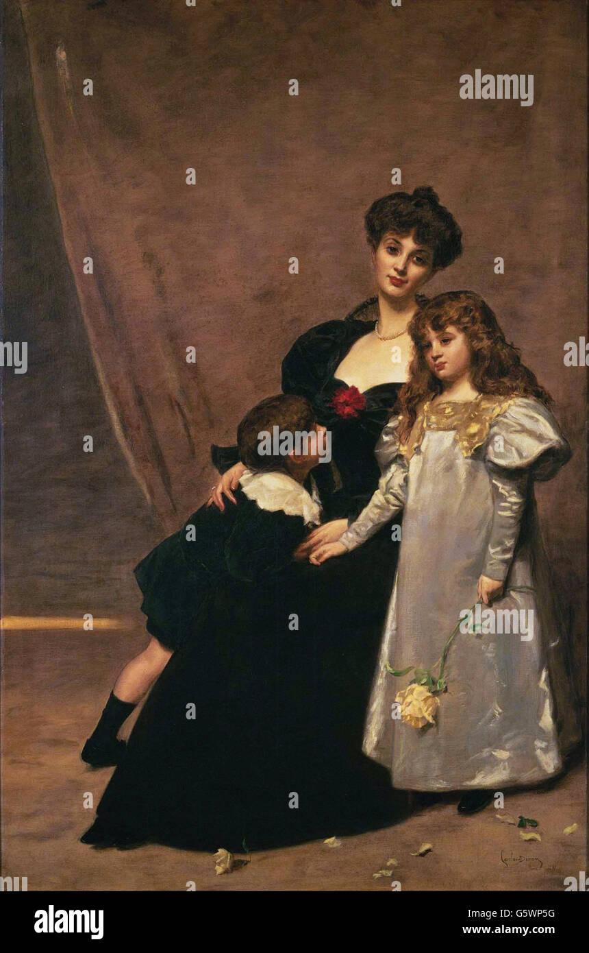 Emile-Auguste Carolus-Duran - madre e bambini (Madame Feydeau e i suoi figli) Foto Stock