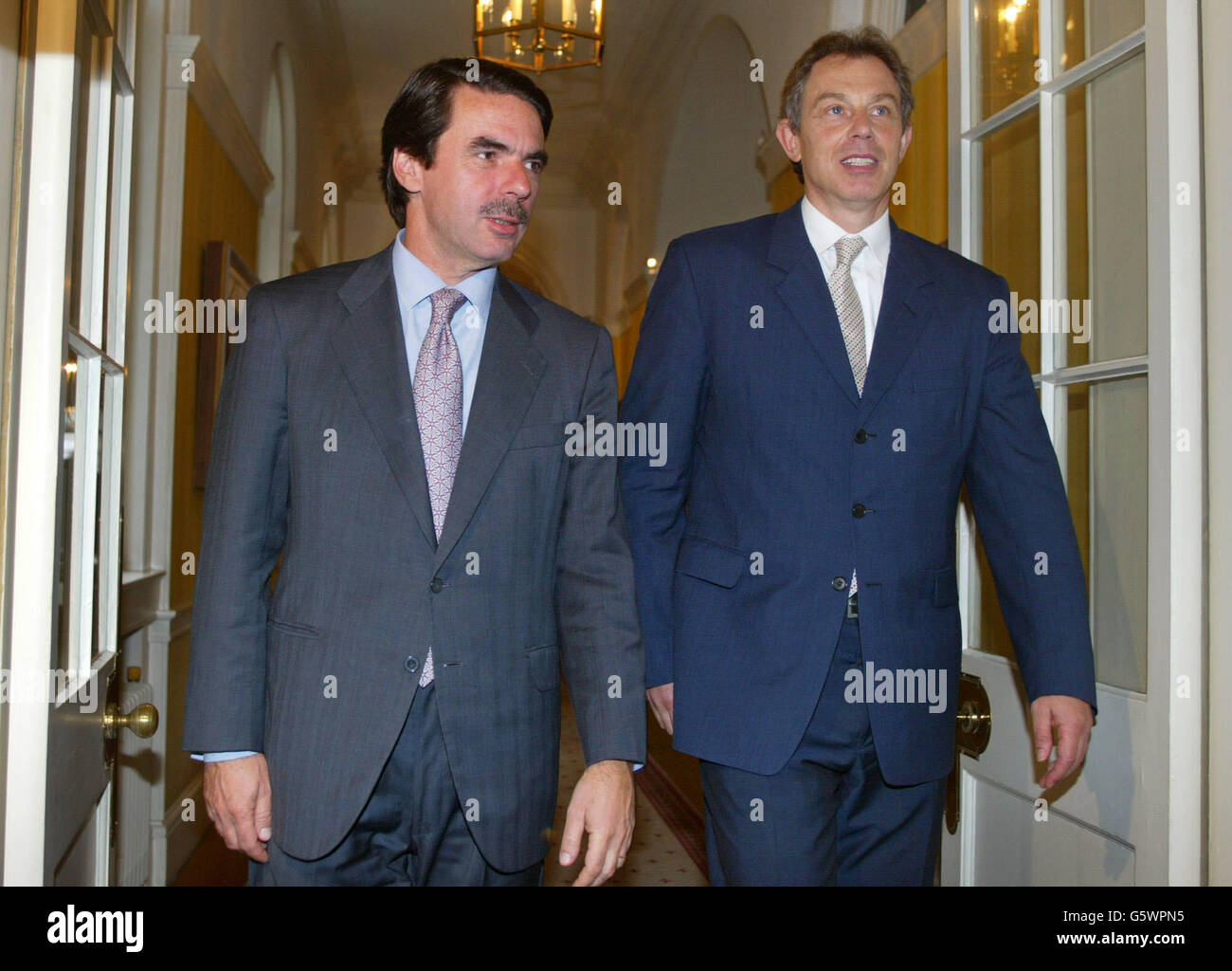 Blair e Aznar Foto Stock