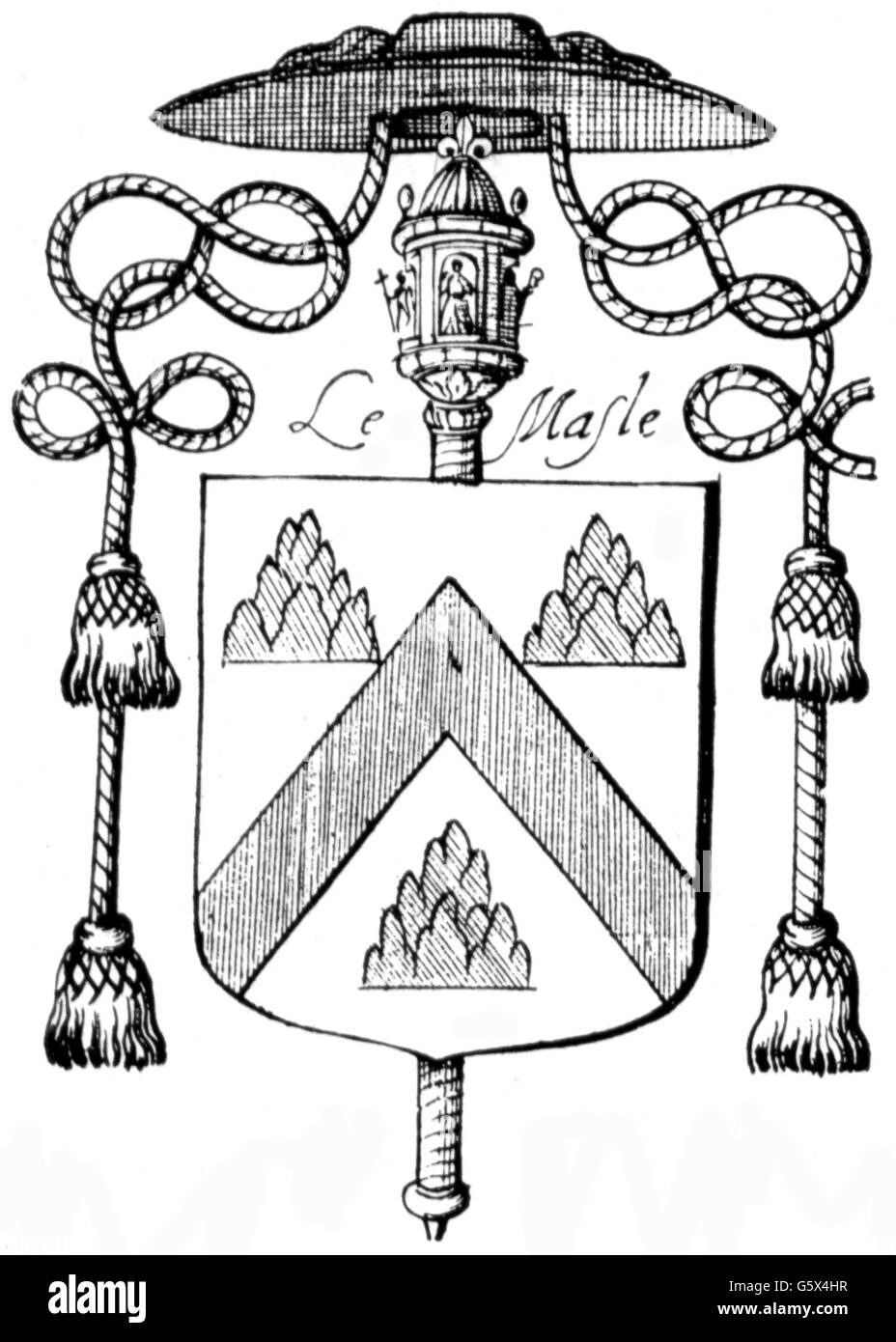 Le Masle, Michel, 1587 - 25.2.1662, assistere francese, segretario del cardinale Richelieu, stemma, disegno, artista del diritto d'autore non deve essere cancellata Foto Stock