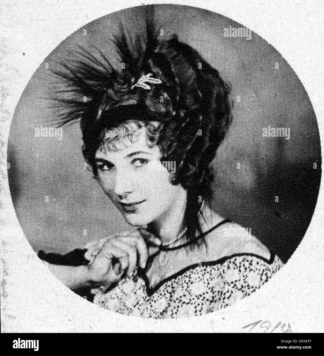 Moda, 1910, cielino con ricci a cavatappi, 1914, diritti aggiuntivi-clearences-non disponibile Foto Stock