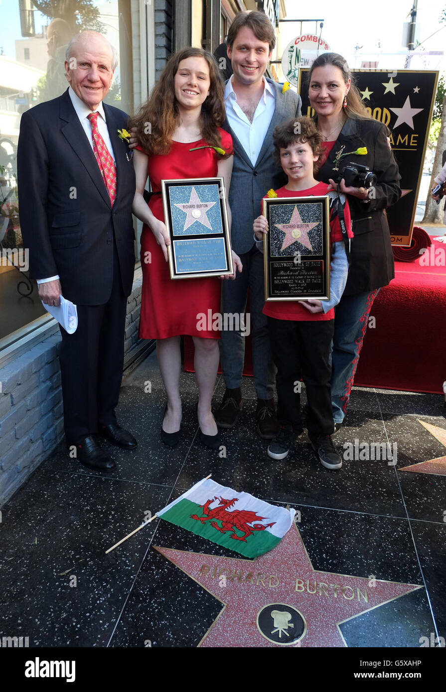 Il compianto Richard Burton onorato con la stella sulla Hollywood Walk of Fame - Los Angeles Foto Stock