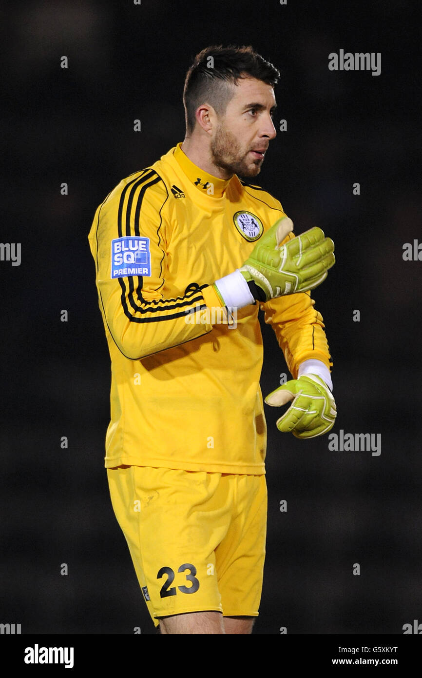 Calcio - Blue Square Premier League - Forest Green Rovers contro Kidderminster Harriers - The New Lawn. Forest Green Rovers portiere Sam Ian Russell Foto Stock