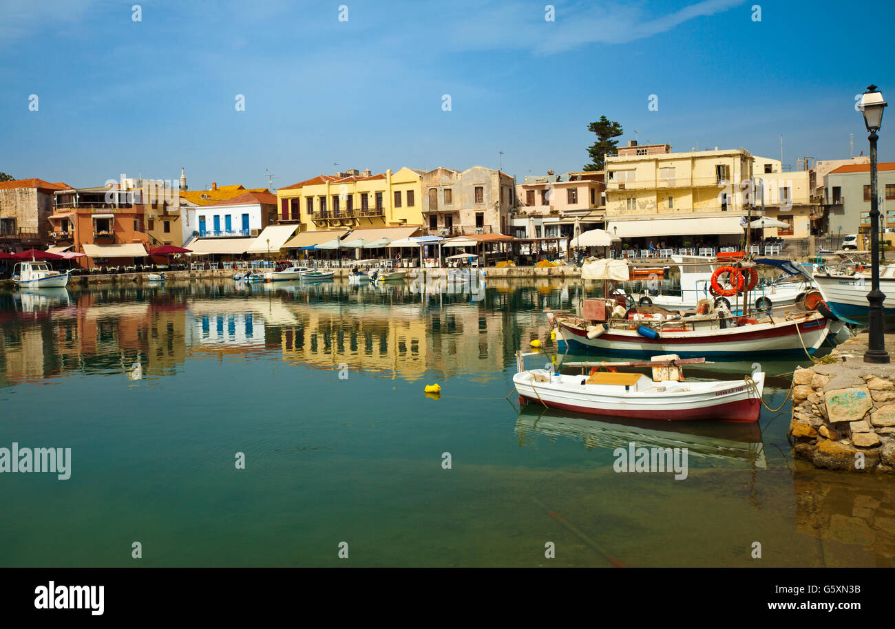 Rethymnon porto veneziano di creta. Foto Stock