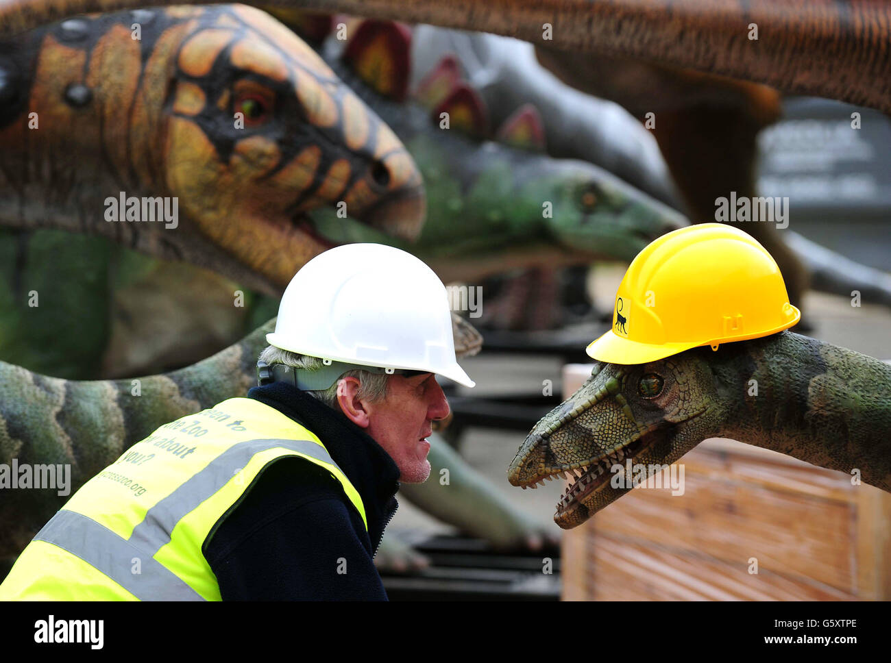 Valle di dinosauro presso lo Zoo Twycross Foto Stock