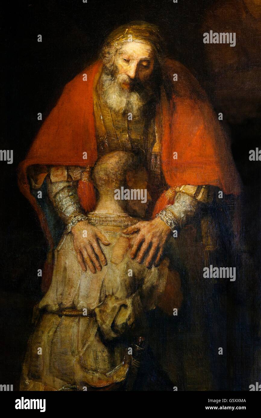 Il ritorno del figlio prodigo, Rembrandt, circa 1663-1665, Museo Statale Ermitage, San Pietroburgo, Russia Foto Stock