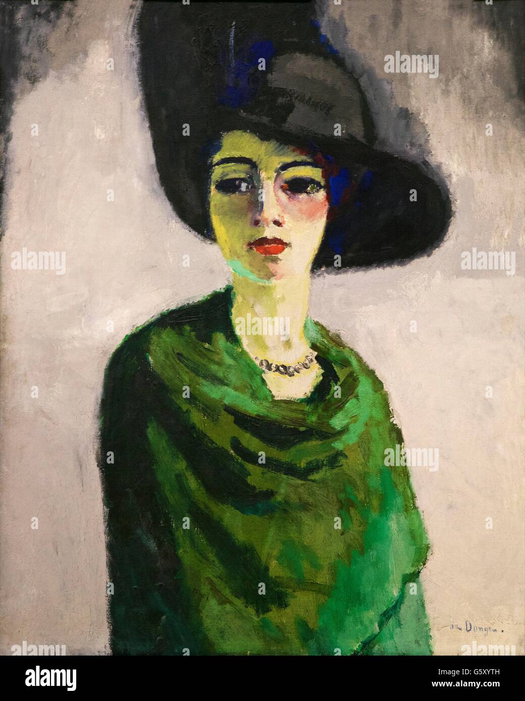 Signora in un cappello nero, di Kees van Dongen, 1908, Stato Hermitage Museum di San Pietroburgo, Russia Foto Stock