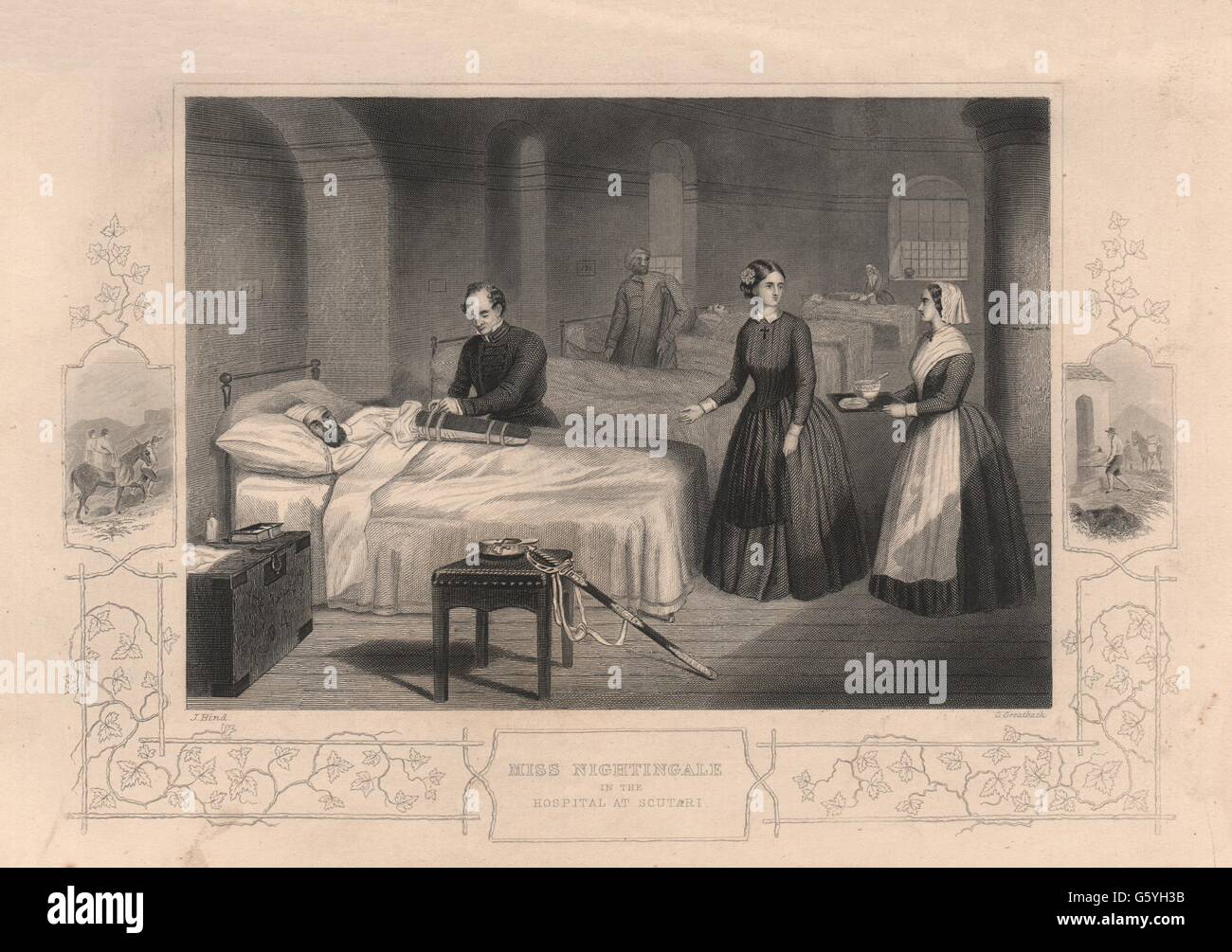 Guerra di Crimea: Florence Nightingale nell'Ospedale di Scutari (Uskudar) , 1860 Foto Stock