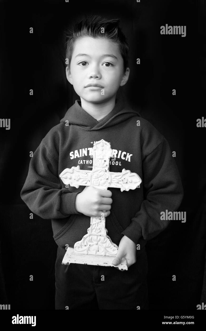 Ritratto di scuola cattolica boy Foto Stock