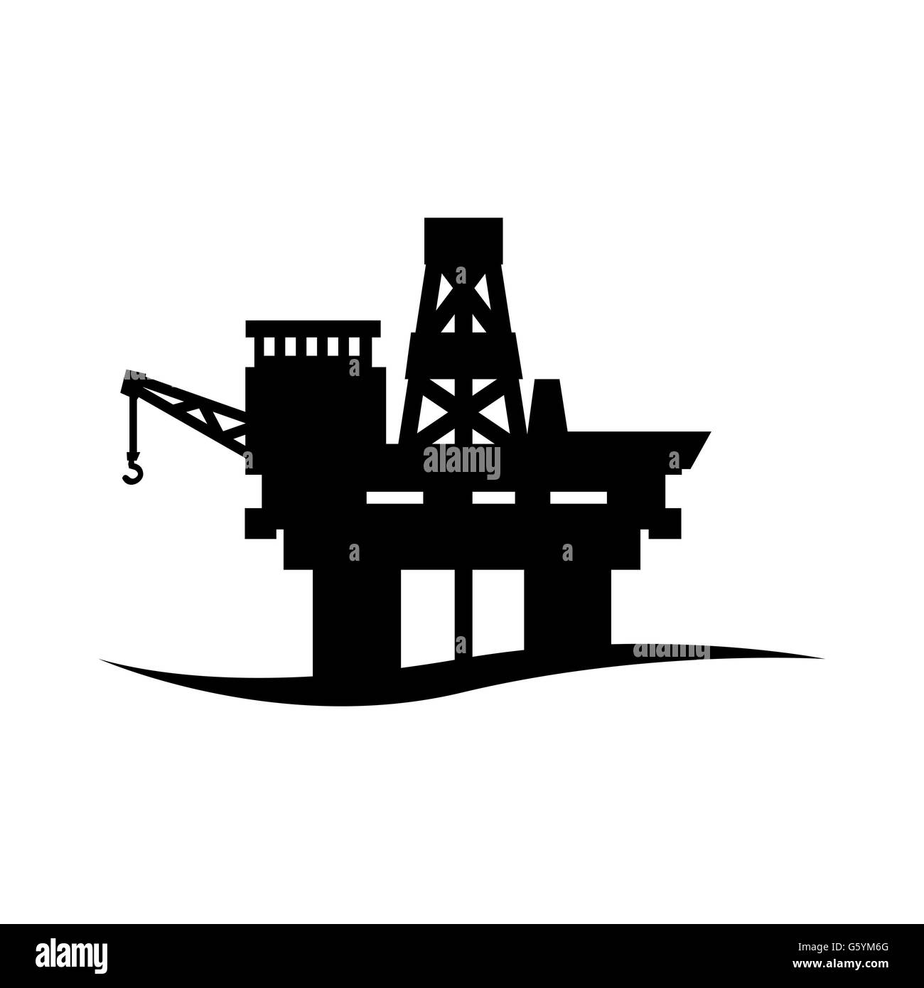 Vettore di olio nero icona della piattaforma Illustrazione Vettoriale