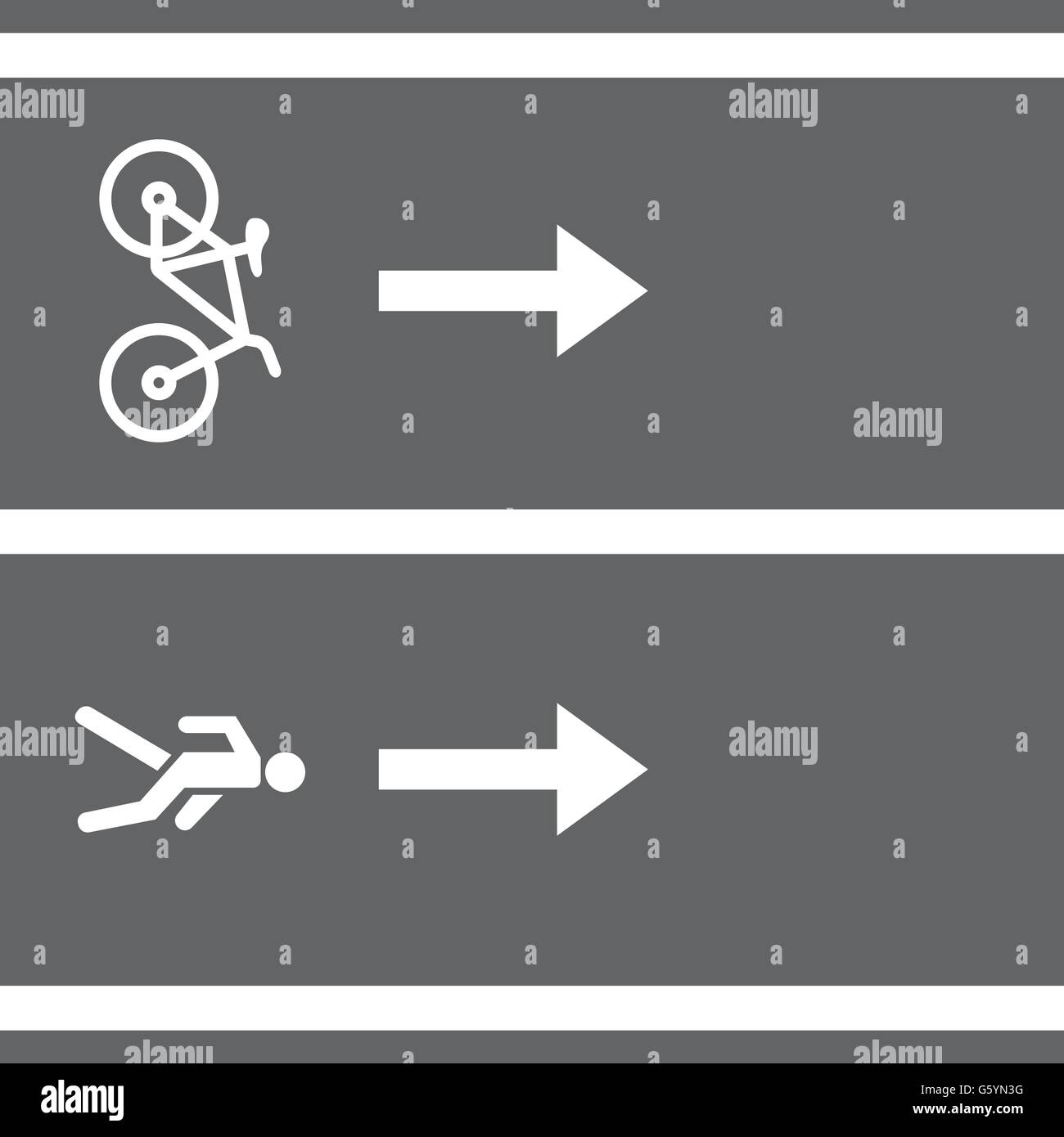 Vectro bicicletta e sentieri pedonali Illustrazione Vettoriale