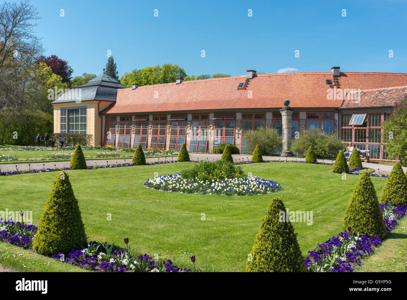 Orangerie nei giardini del Palazzo Belvedere, Weimar, Turingia Foto Stock