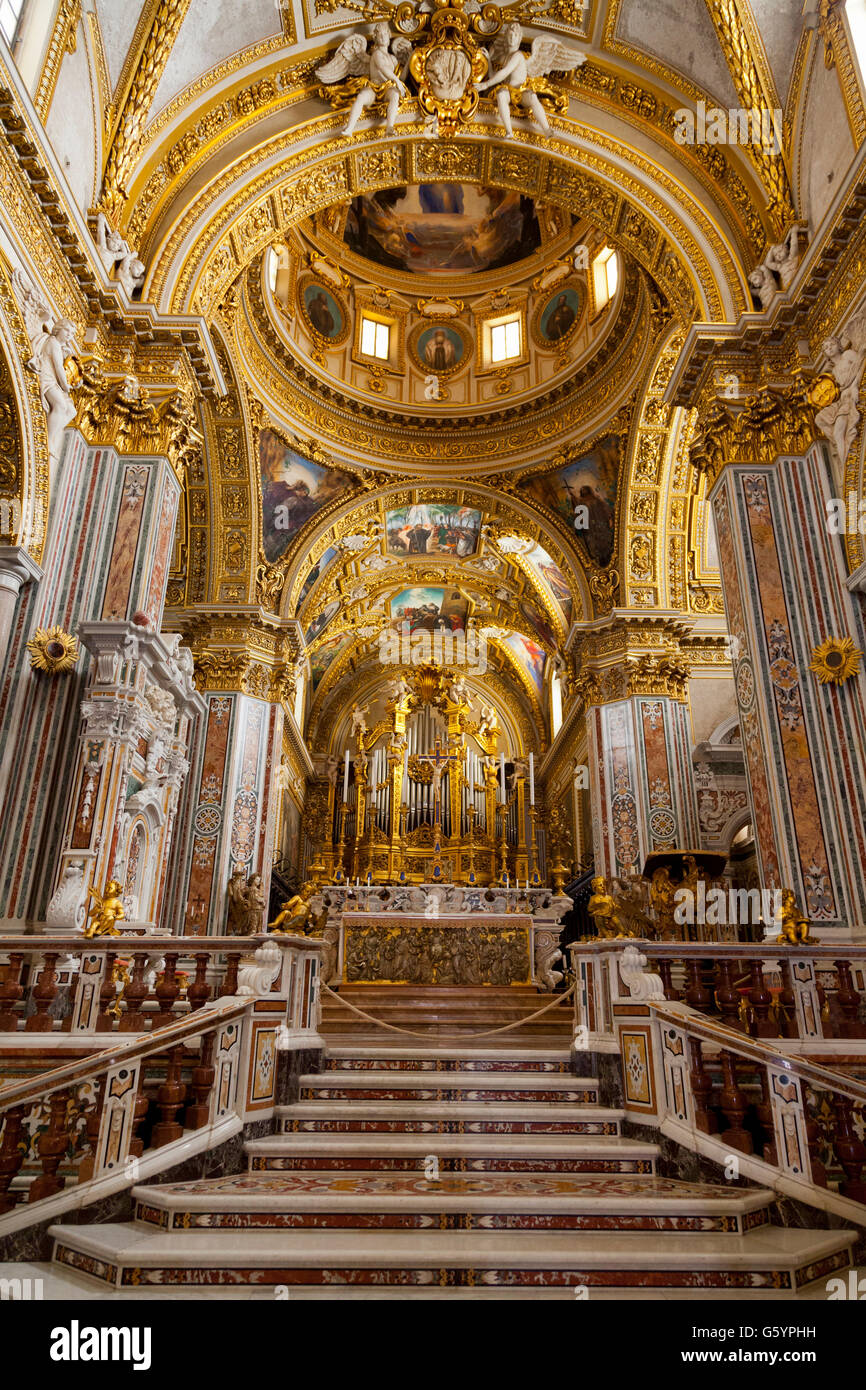 Basilica Cattedrale a Monte Cassino Abbey, Cassino, Lazio, l'Italia, Europa Foto Stock