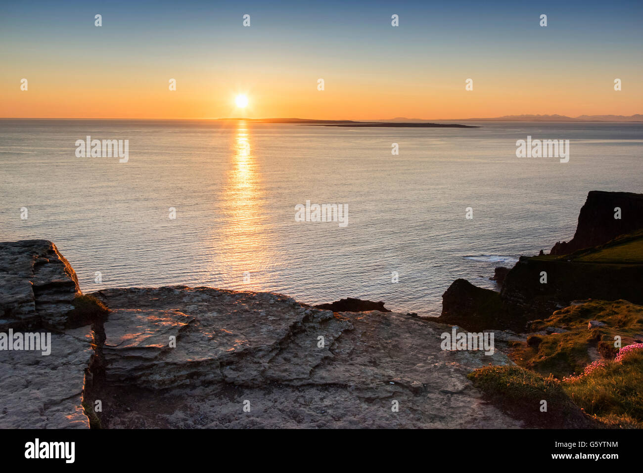 Sunset Cliffs of Moher Clare Irlanda Wild modo atlantico Foto Stock