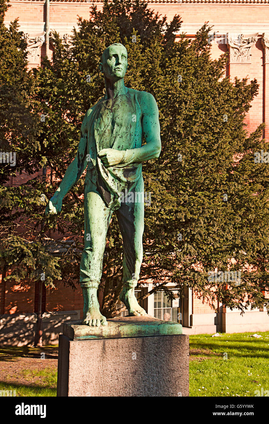 Copenaghen, Danimarca - statua di bronzo di un seminatore (1896) da Constantin Meunier Foto Stock