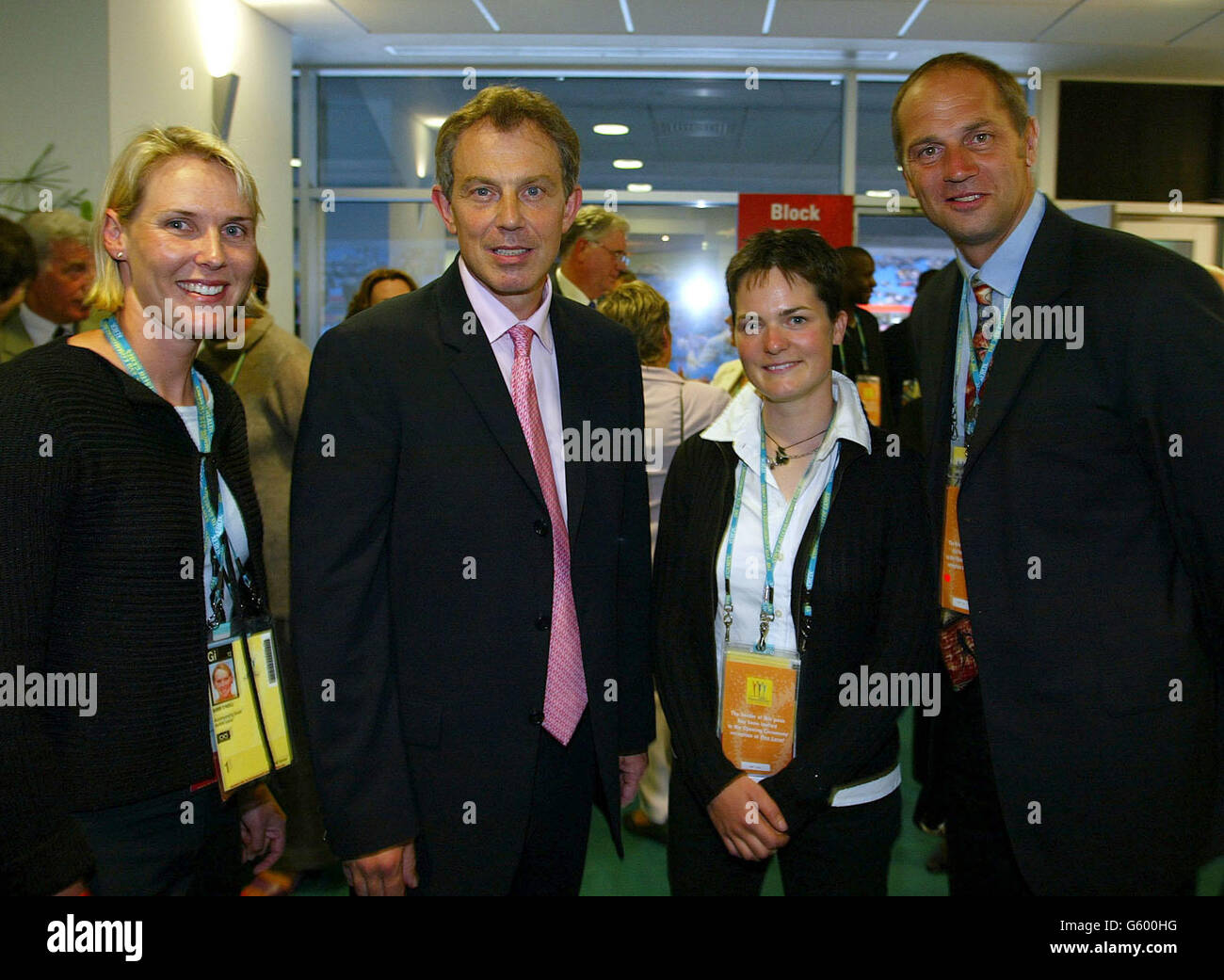 Tony Blair e vari sport persone Foto Stock