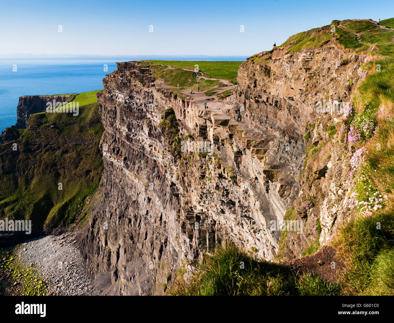 Scogliere di Moher Clare Irlanda Wild modo atlantico Foto Stock