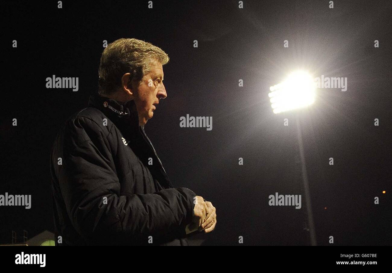 Roy Hodgson, direttore d'Inghilterra, prima del qualificatore della Coppa del mondo 2014 al Serravalle Stadium di Serravalle, San Marino. Foto Stock