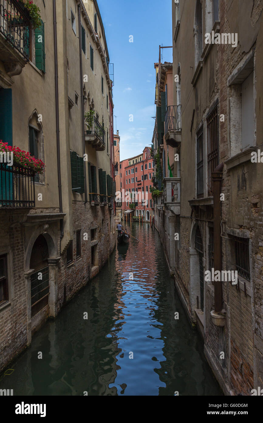 Piccoli canali di Venezia Foto Stock
