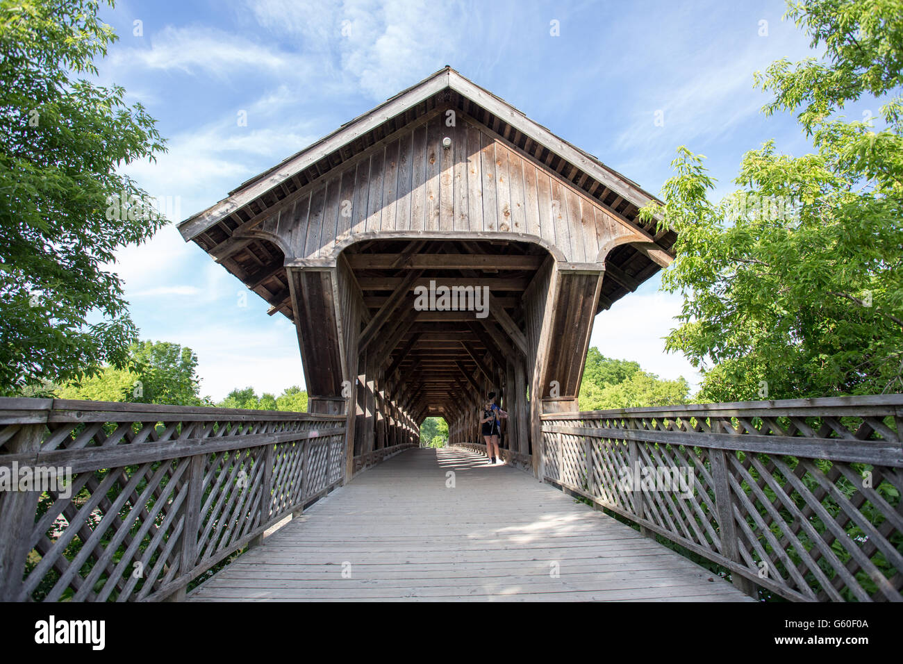 Reticolo città ponte coperto di Guelph Canada Foto Stock