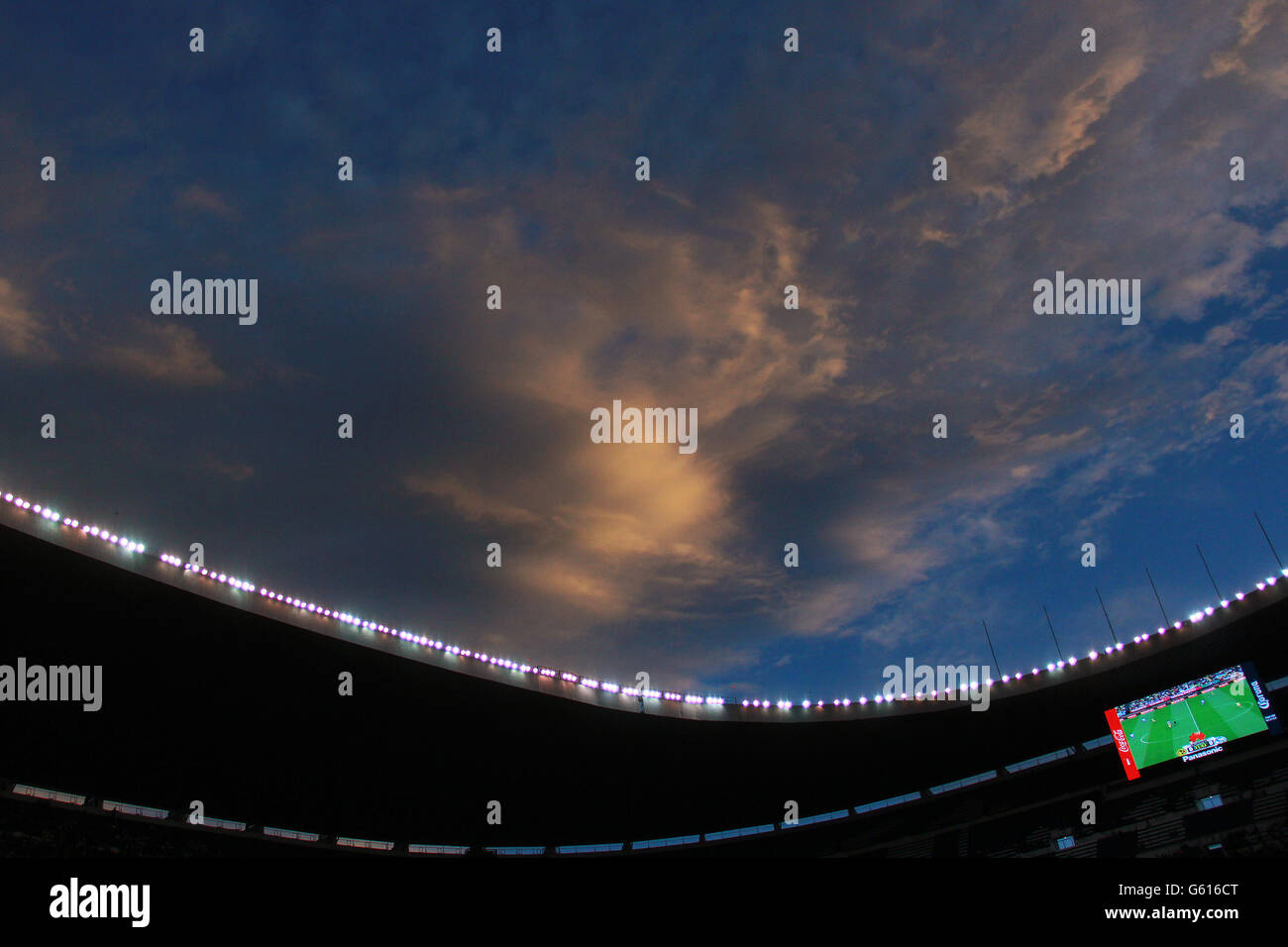Una vista generale della tribuna in Stadio Azteca di Città del Messico Foto Stock