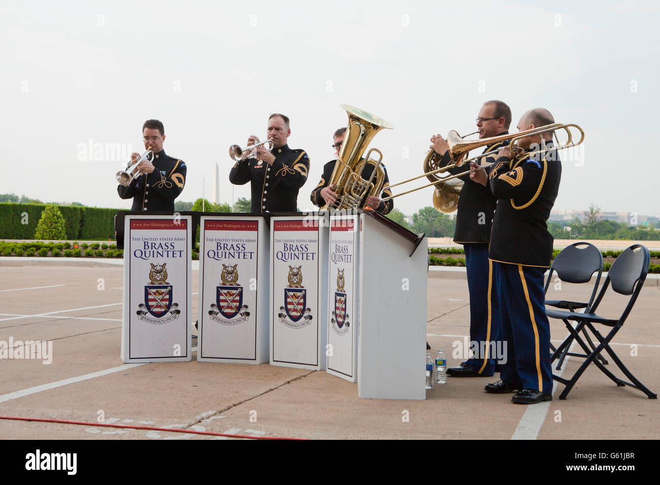 L'esercito degli Stati Uniti il quintetto di ottone - Washington DC, Stati Uniti d'America Foto Stock