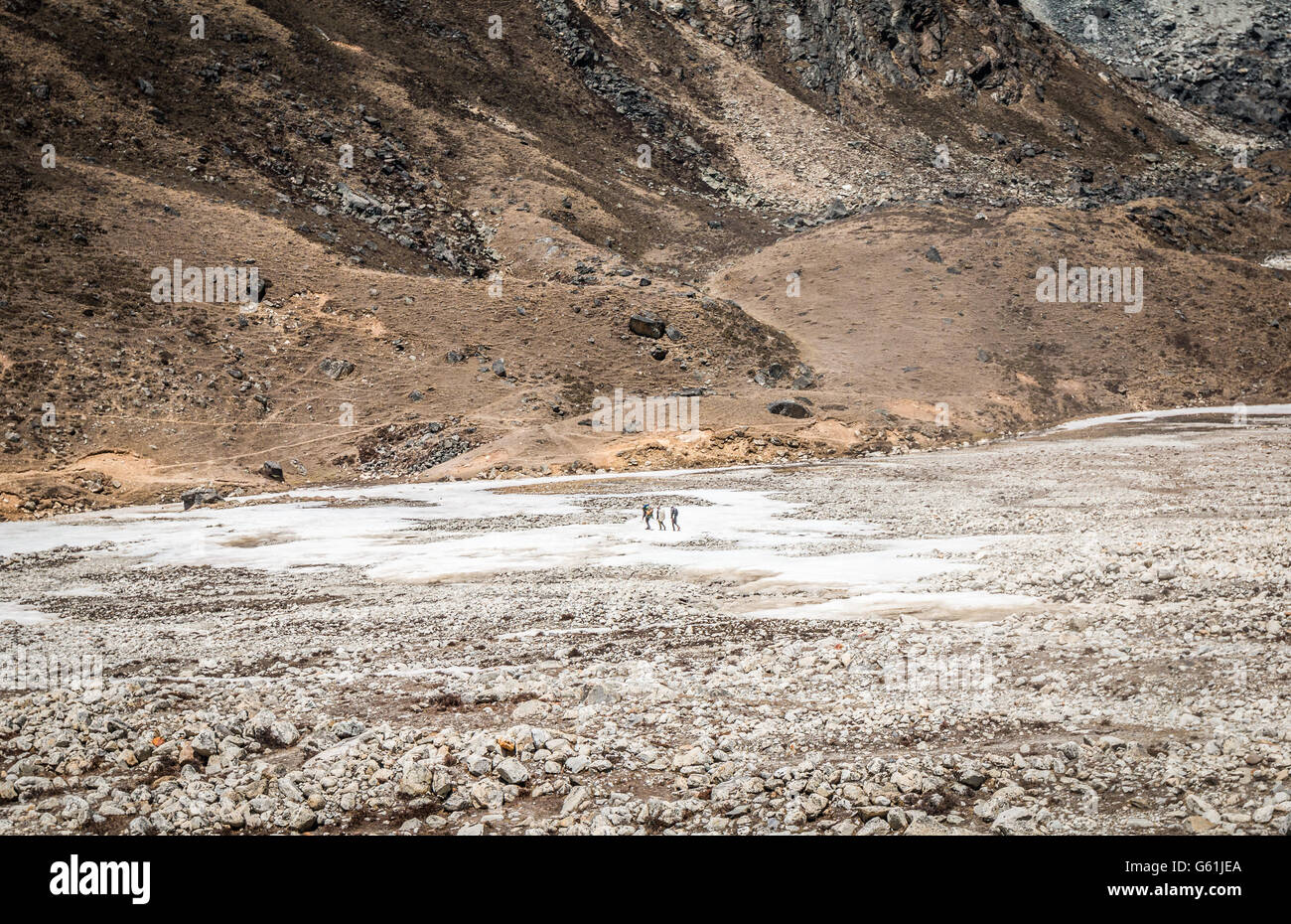 Trekking sul monte campo base Everest Foto Stock