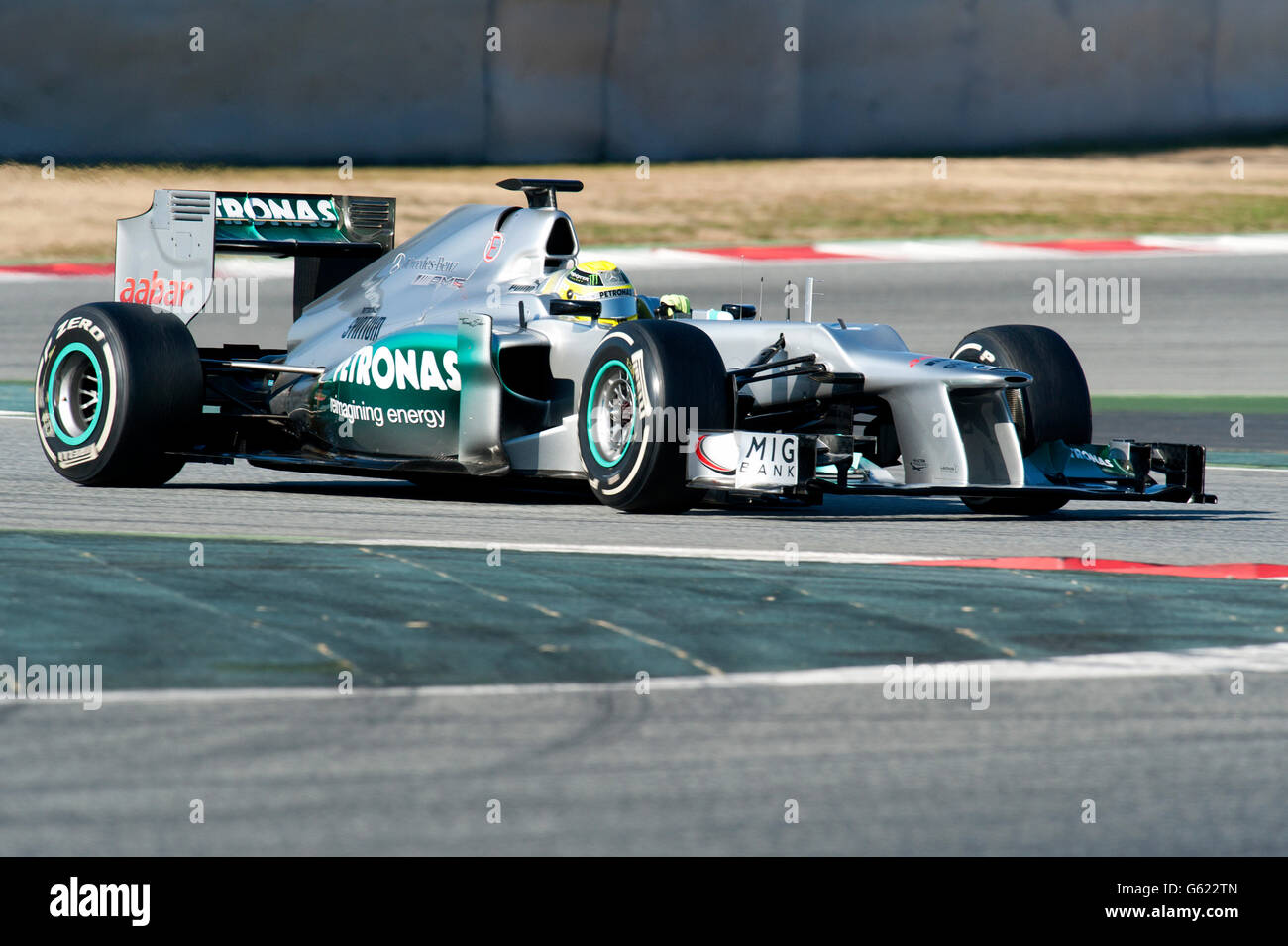 Nico Rosberg, GER, Mercedes AMG Mercedes-F1 W03, durante il periodo della Formula 1 sessioni di collaudo, 21-24/2/2012, sul Circuito de Foto Stock