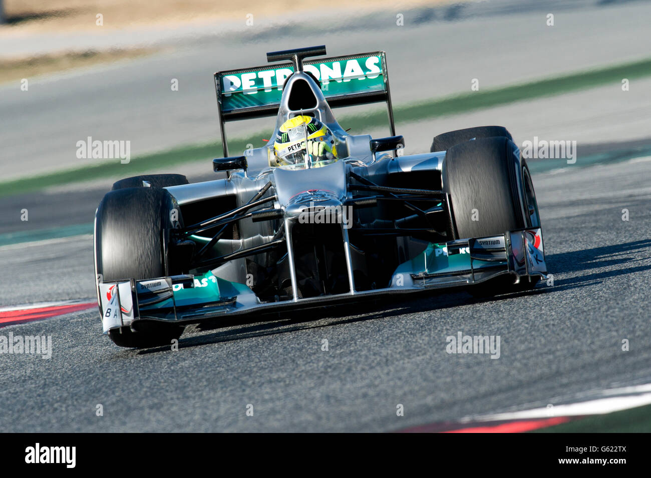 Nico Rosberg, GER, Mercedes AMG Mercedes-F1 W03, durante il periodo della Formula 1 sessioni di collaudo, 21-24/2/2012, sul Circuito de Foto Stock