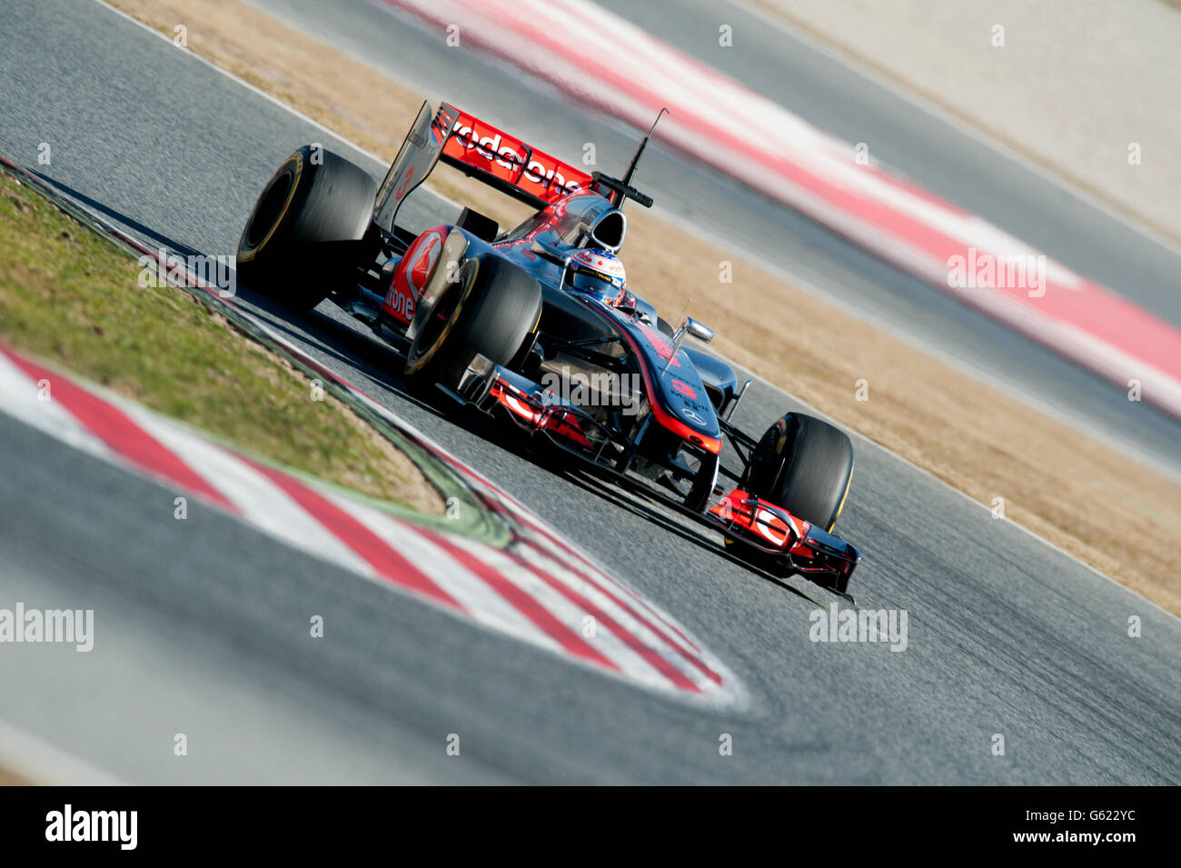 Jenson Button, GB, McLaren-Mercedes MP4-27, durante il periodo della Formula 1 sessioni di collaudo, 21.-24.2.2012, presso il Circuit de Catalunya in Foto Stock