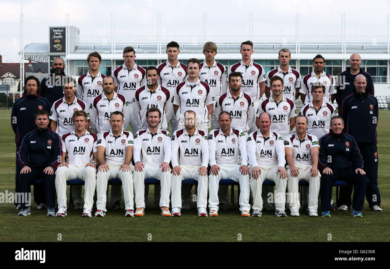 Northamptonshire County Cricket Club 1 squadra di squadra durante la fotocellula al County Ground, Northampton. Foto Stock