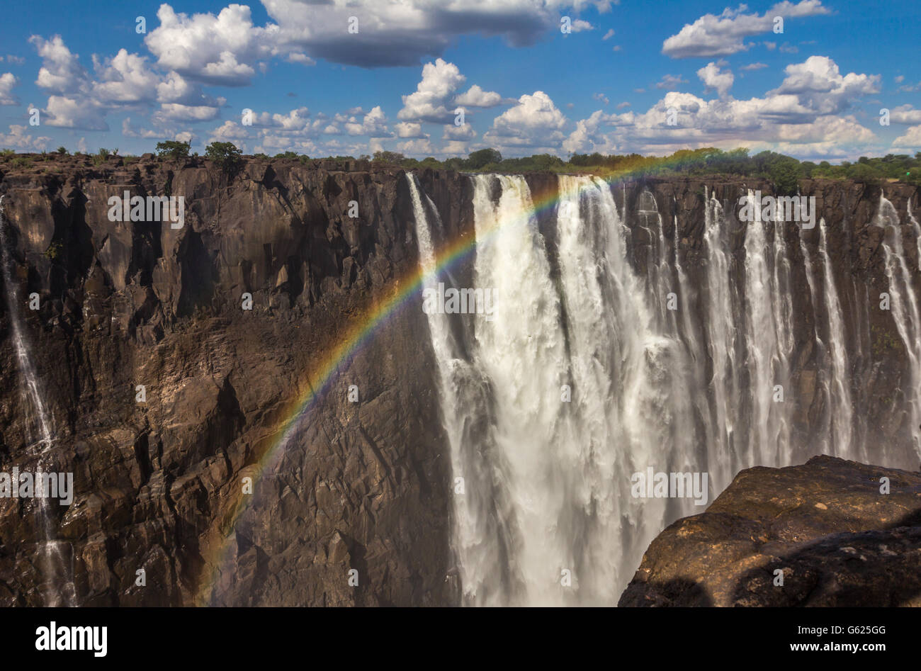 Rainbow in Victoria Falls Foto Stock