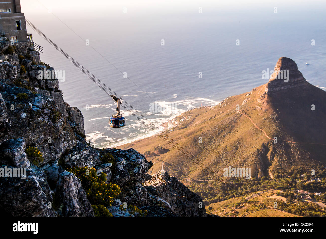 La cabinovia di Table Mountain a Città del Capo in Sud Africa Foto Stock