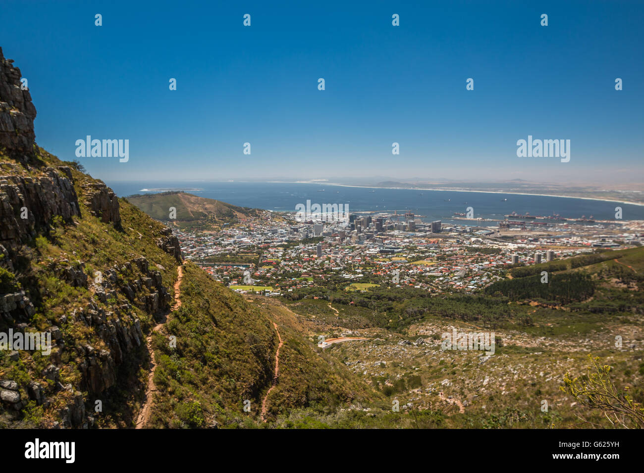 Vista panoramica di Città del Capo in Sud Africa Foto Stock