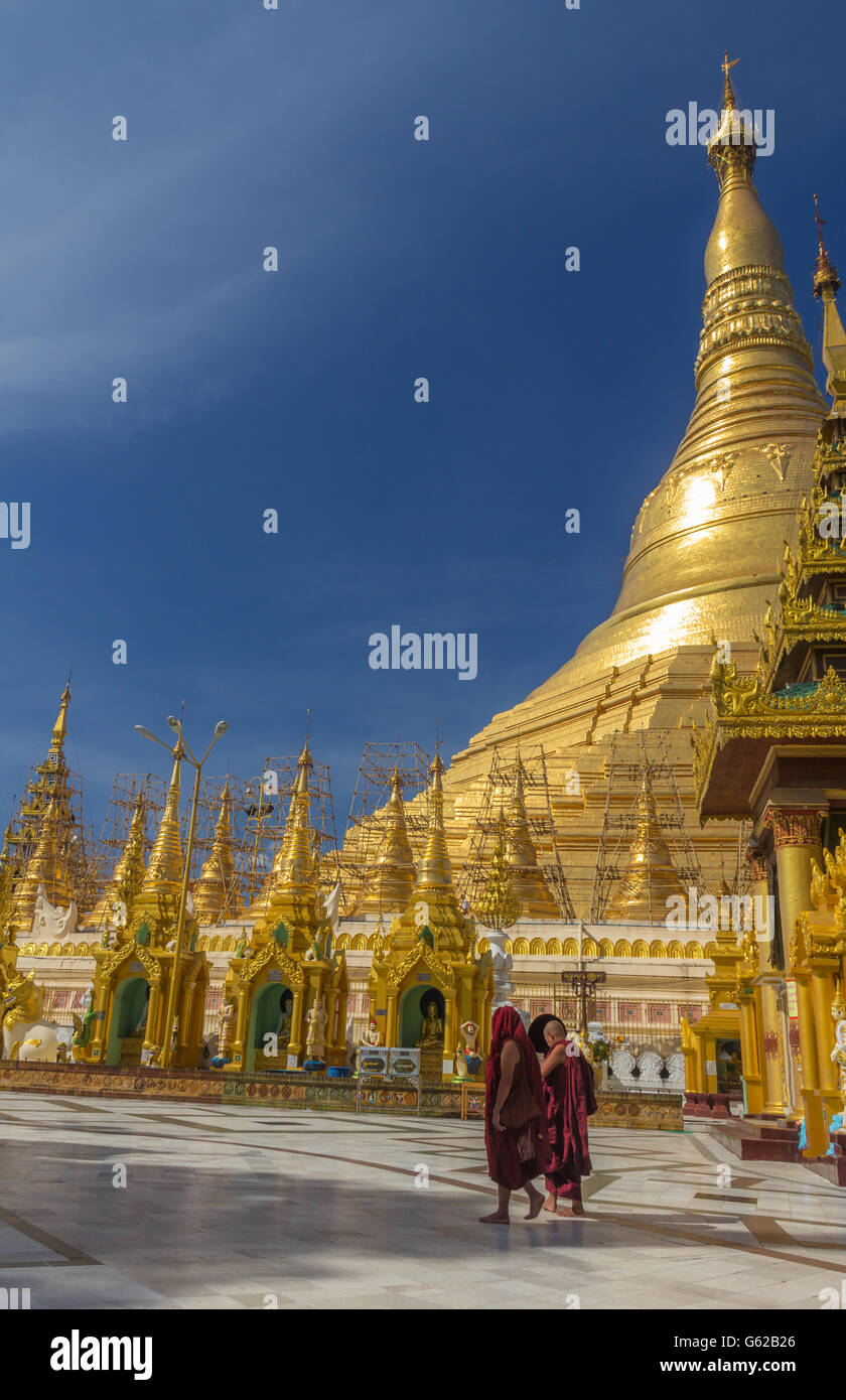 Shwe Dagon Pagoda in Yangoon Myanmar Foto Stock
